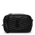 Calfskin Matelasse Monochrome Monogram Mini Lou Camera Bag Black