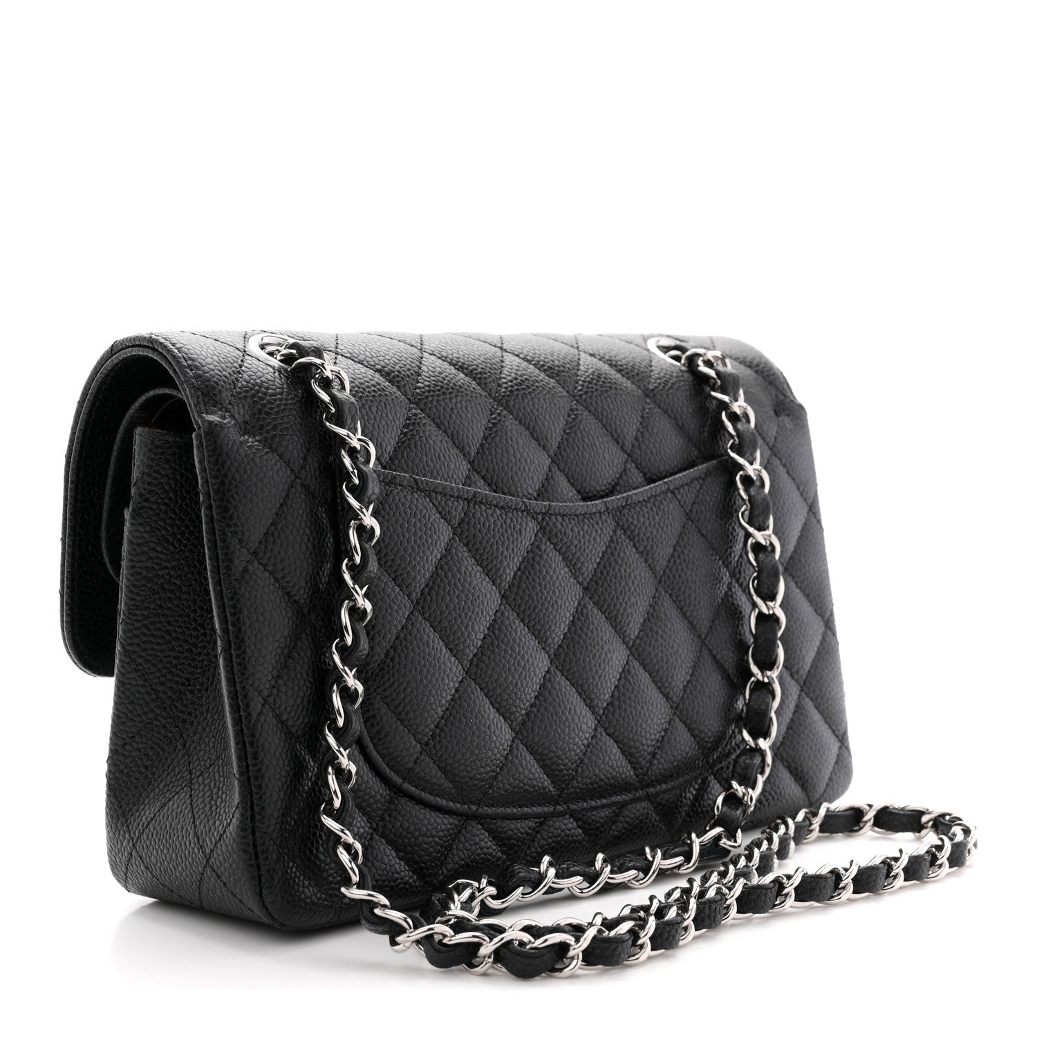 Caviar Quilted Small Double Flap Black