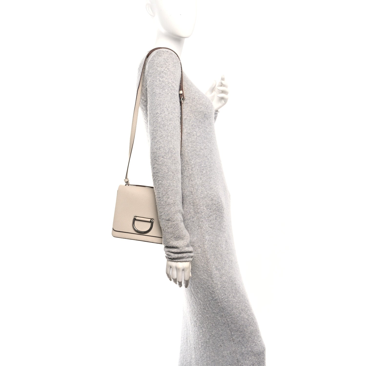 Goatskin Small D-Ring Bag Beige