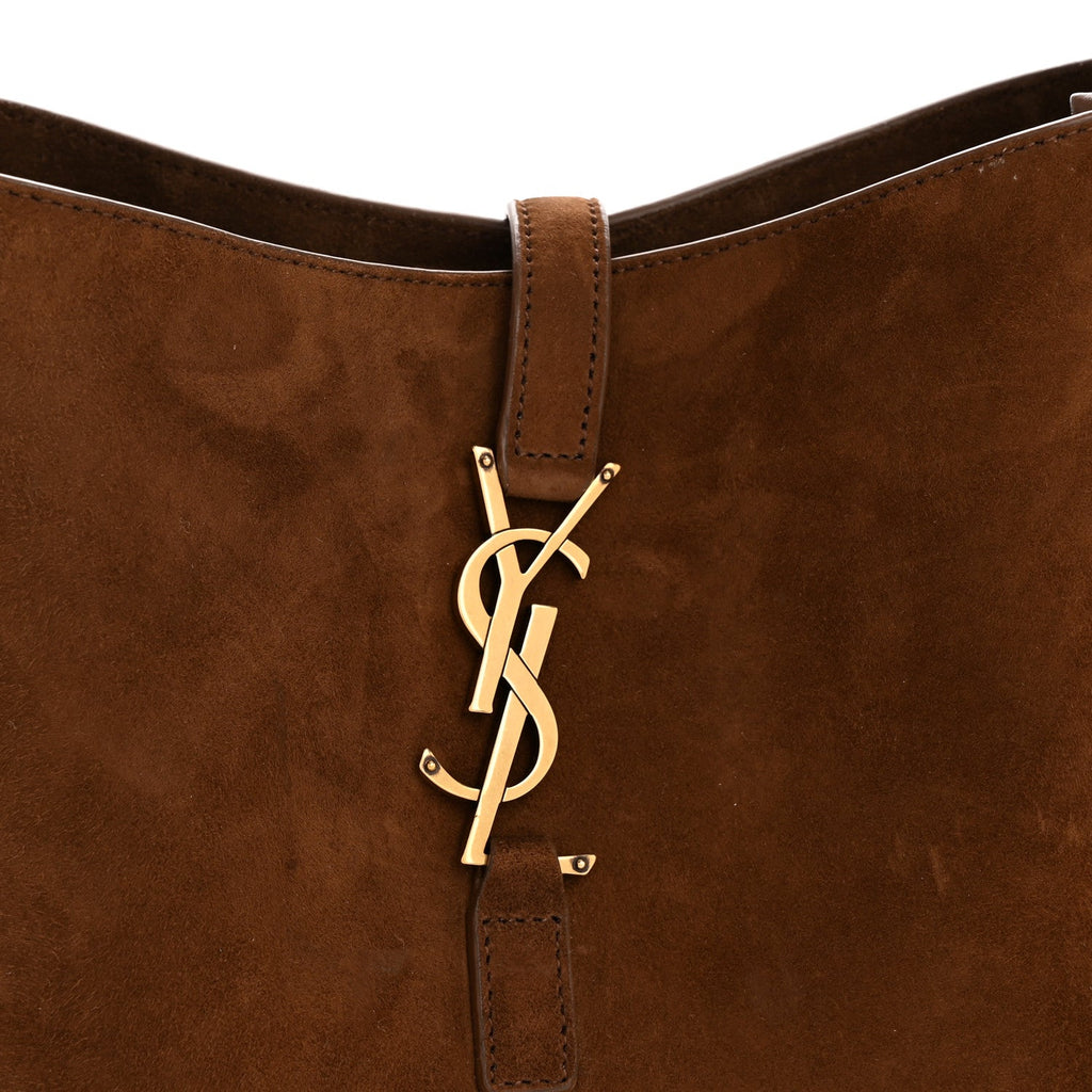 Suede Shearling Small Le 5 A 7 Soft Hobo  Dark Sigaro Natural Beige