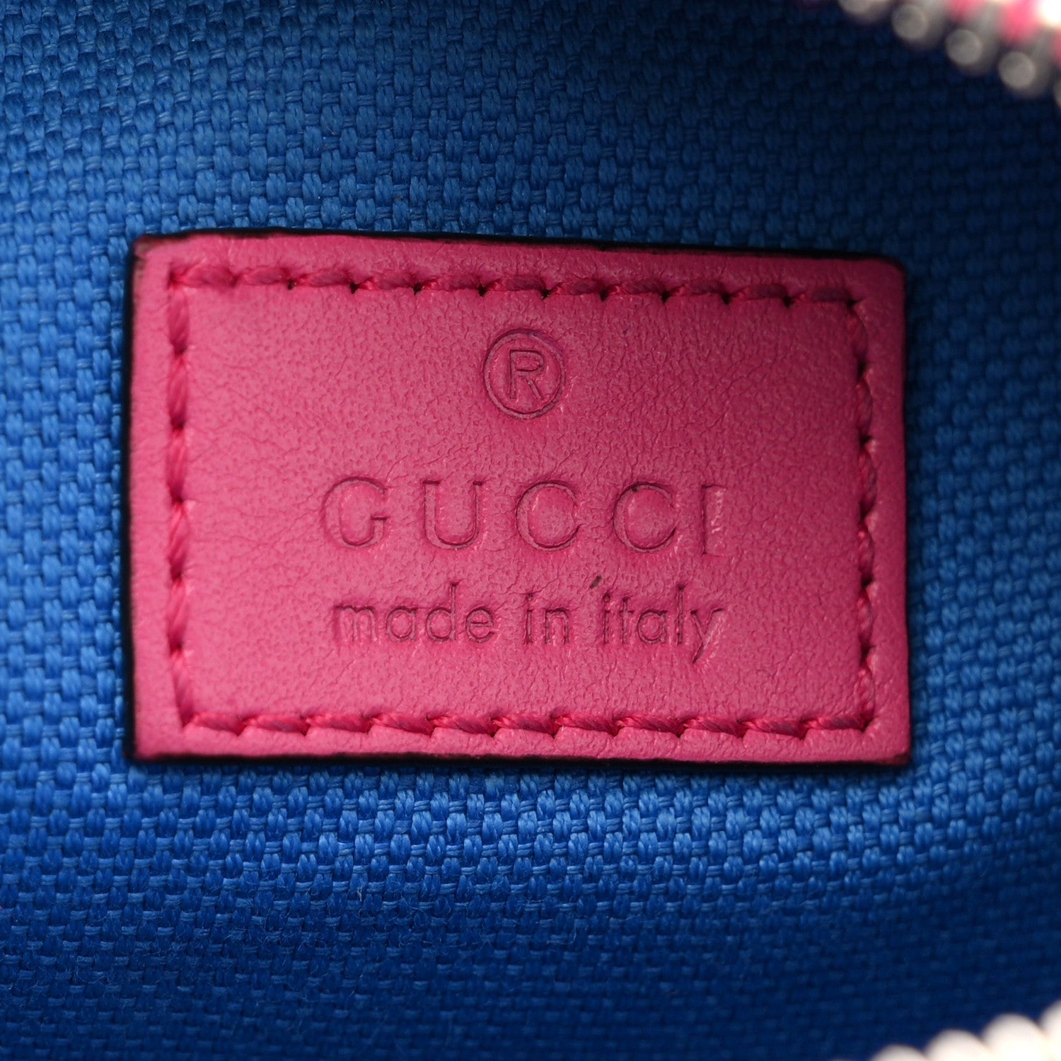 Calfskin GG Tennis Bi-Color Embossed Belt Bag Modern Fucsia Modern Blue