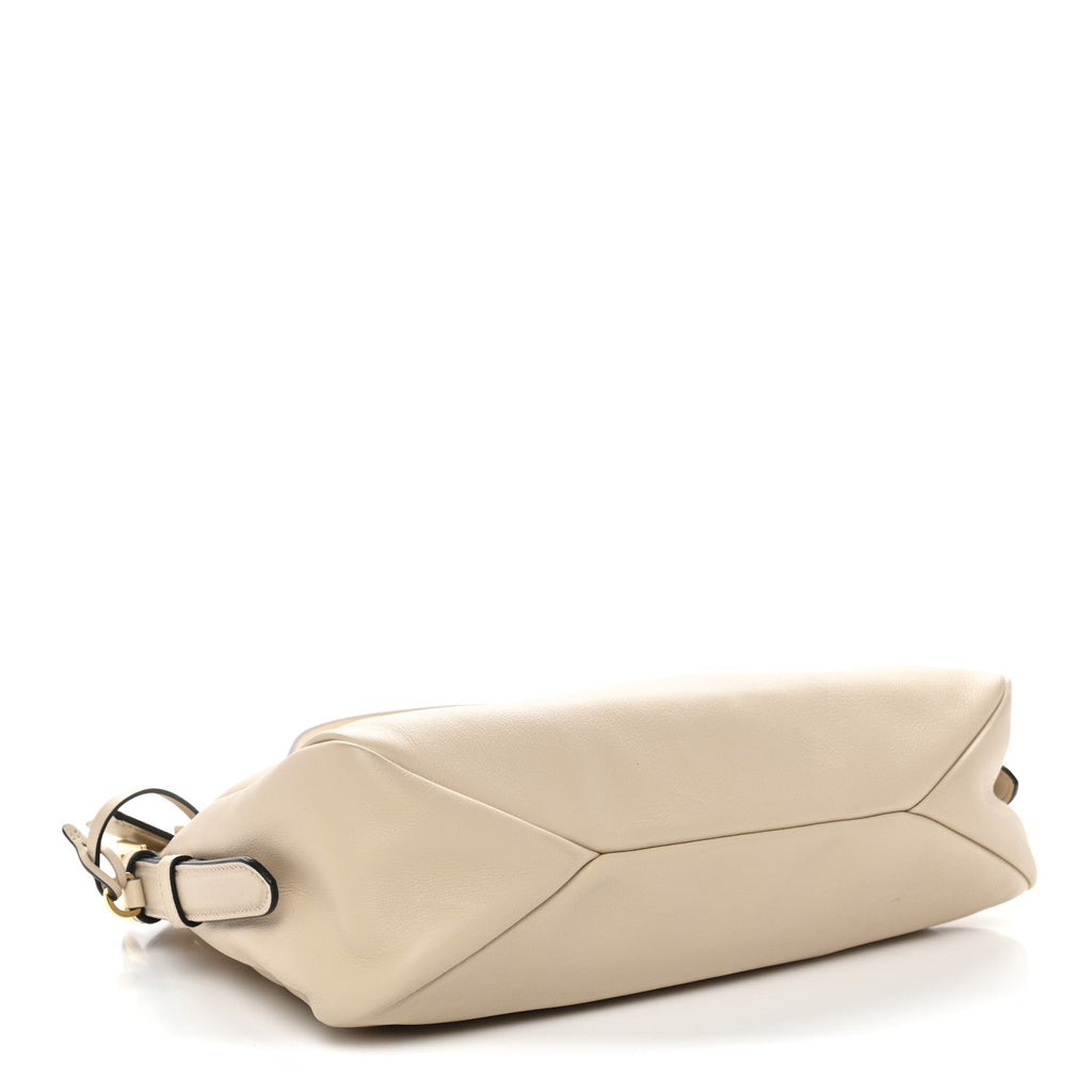Soft Calfskin Medium Aimee Shoulder Bag Travertine