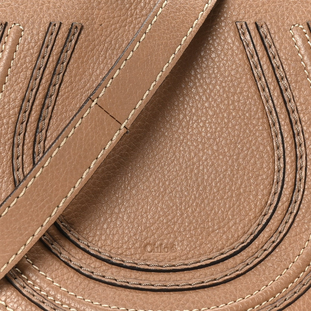 Calfskin Mini Marcie Round Crossbody Bag Nut