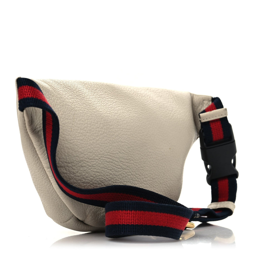 Grained Calfskin Small Logo Belt Bag White