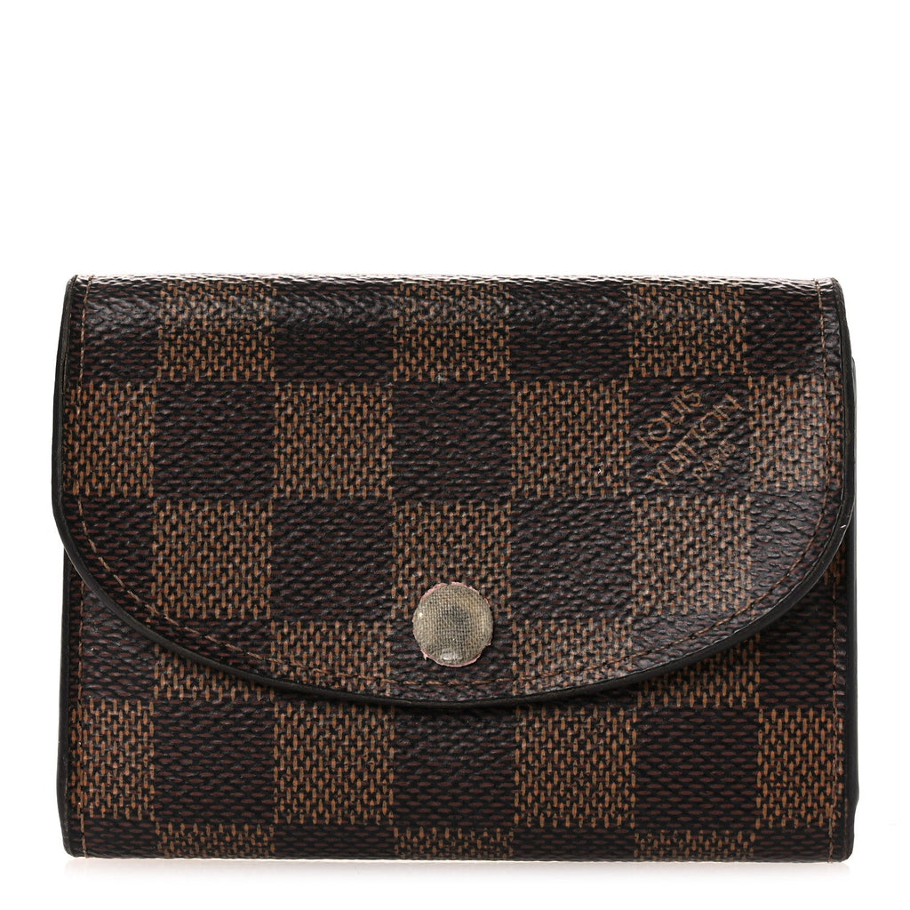 Damier Ebene Rosalie Coin Purse Rose Ballerine