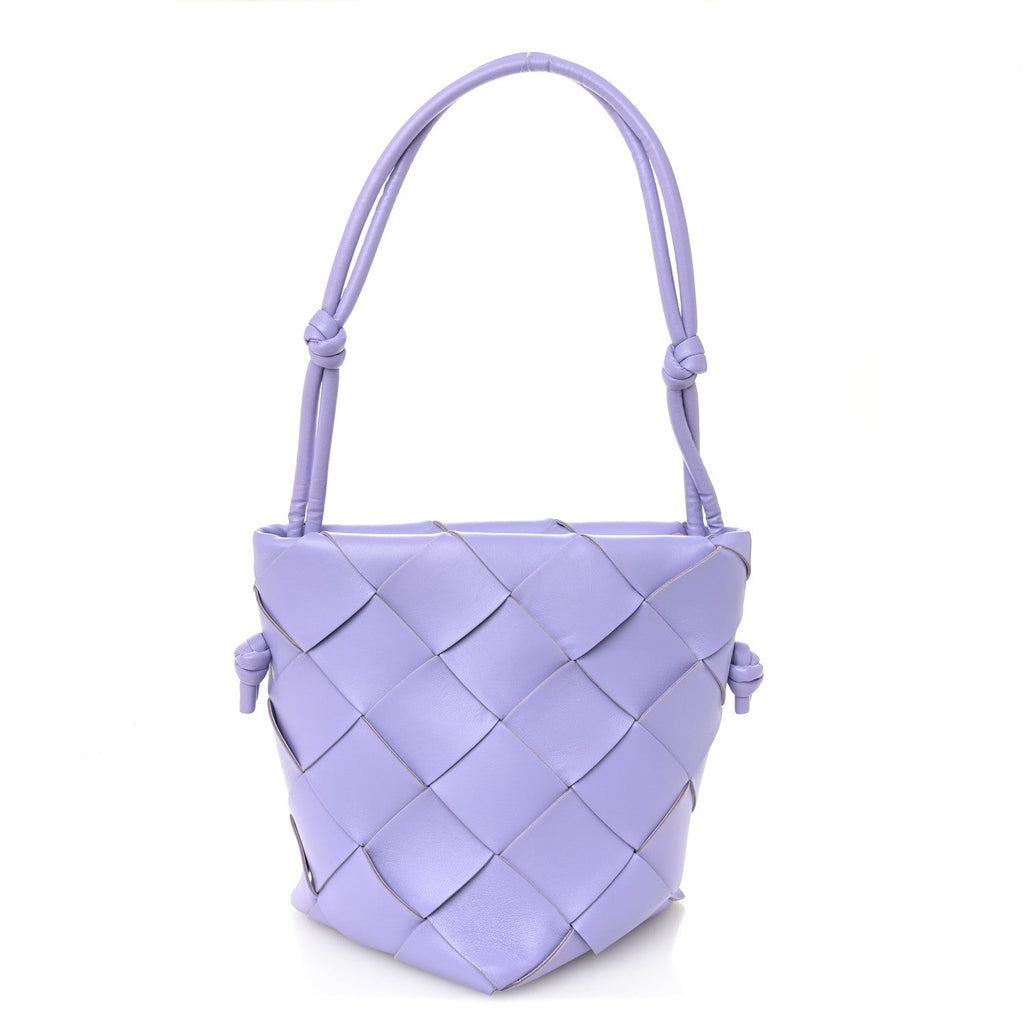 Nappa Maxi Intrecciato Clasp Bucket Bag Wisteria