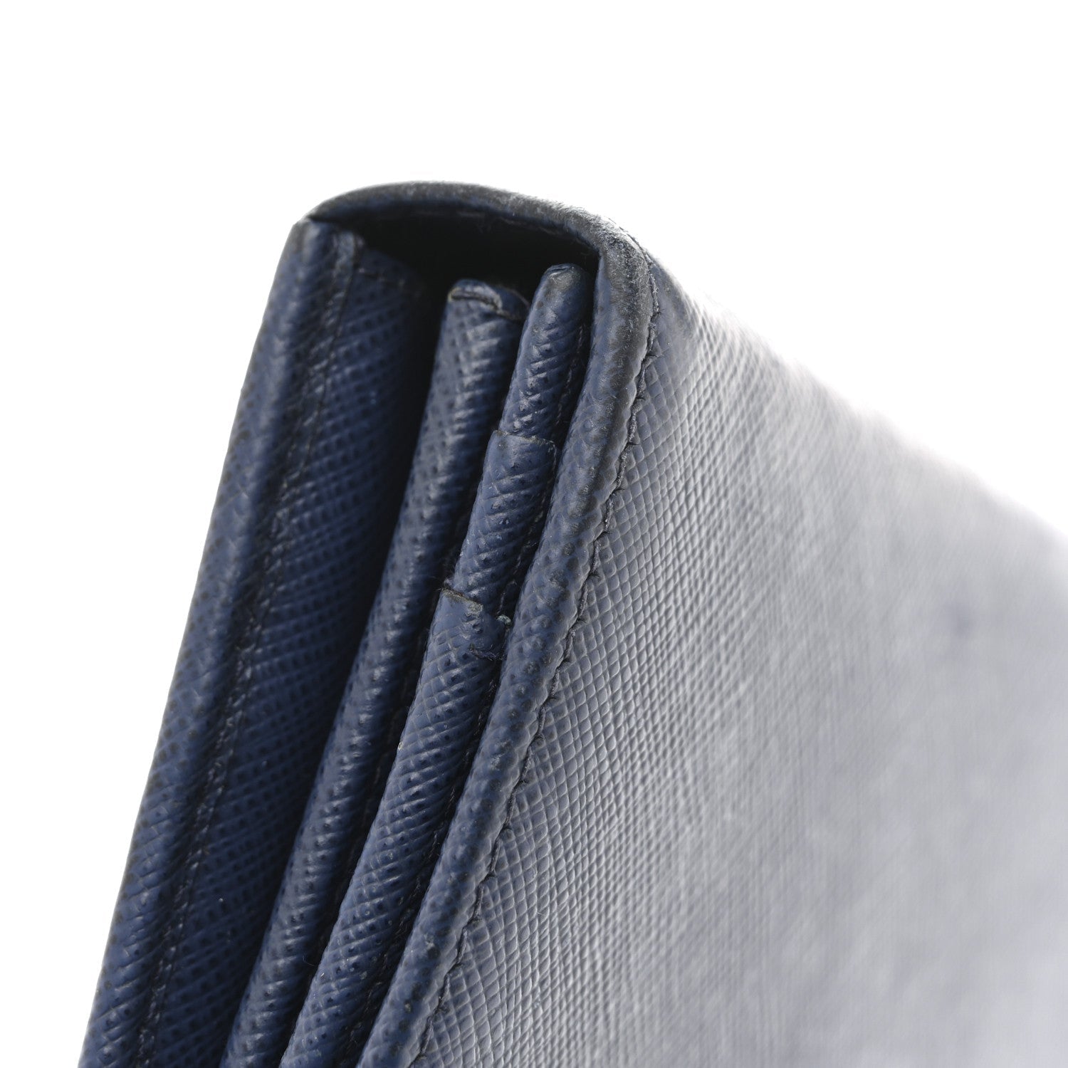 Saffiano Metal Bar Continental Flap Wallet Bluette