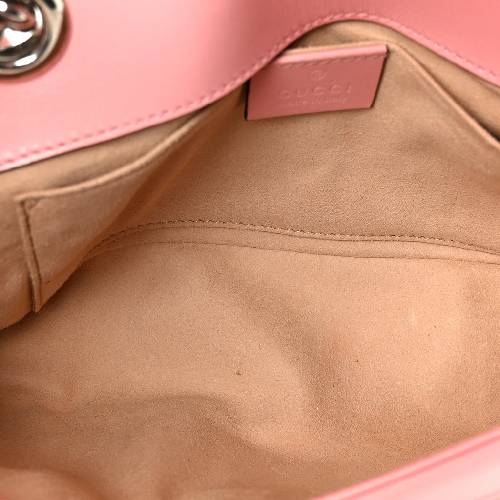 Calfskin Matelasse Mini GG Marmont Shoulder Bag Wild Rose