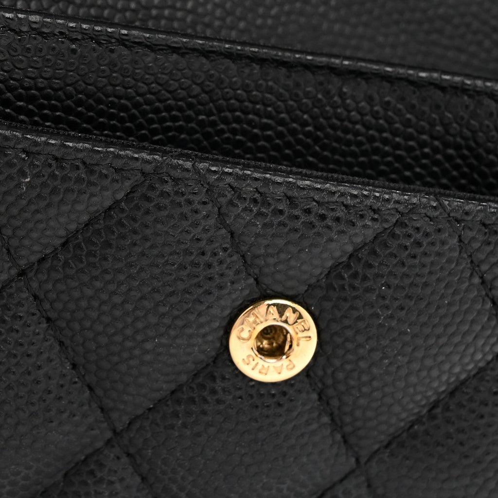 Caviar Quilted Boy Flap  Holder Black