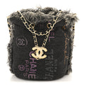 Denim Quilted Mood Mini Bucket With Chain Black Multicolor