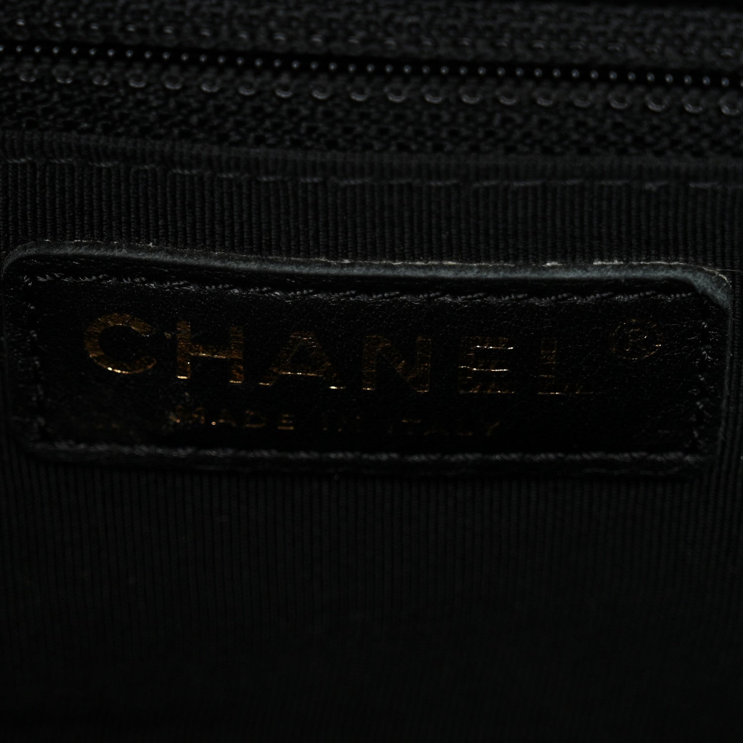 Calfskin Chevron Quilted Statement Shopping Tote Black