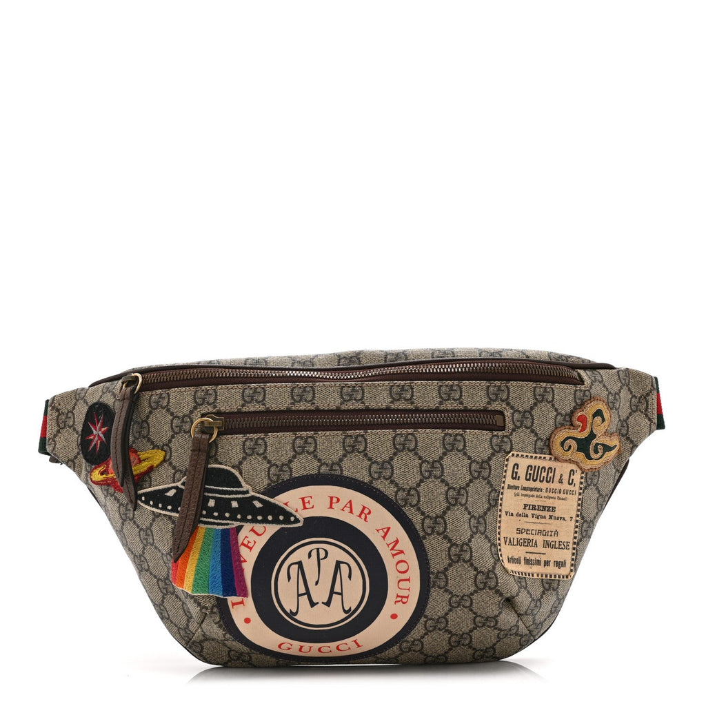 GG Supreme Monogram Courrier Belt Bag  Beige New Acero