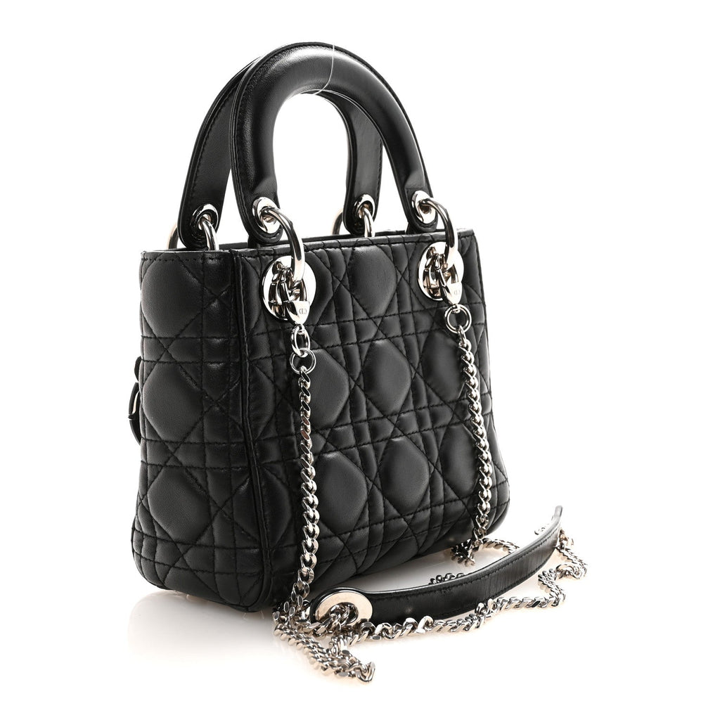Lambskin Cannage Mini Lady Dior Black