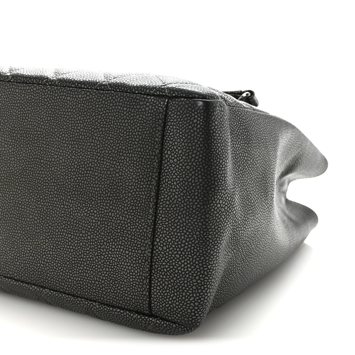 Caviar Quilted Grand Shopping Tote GST Dark Silver