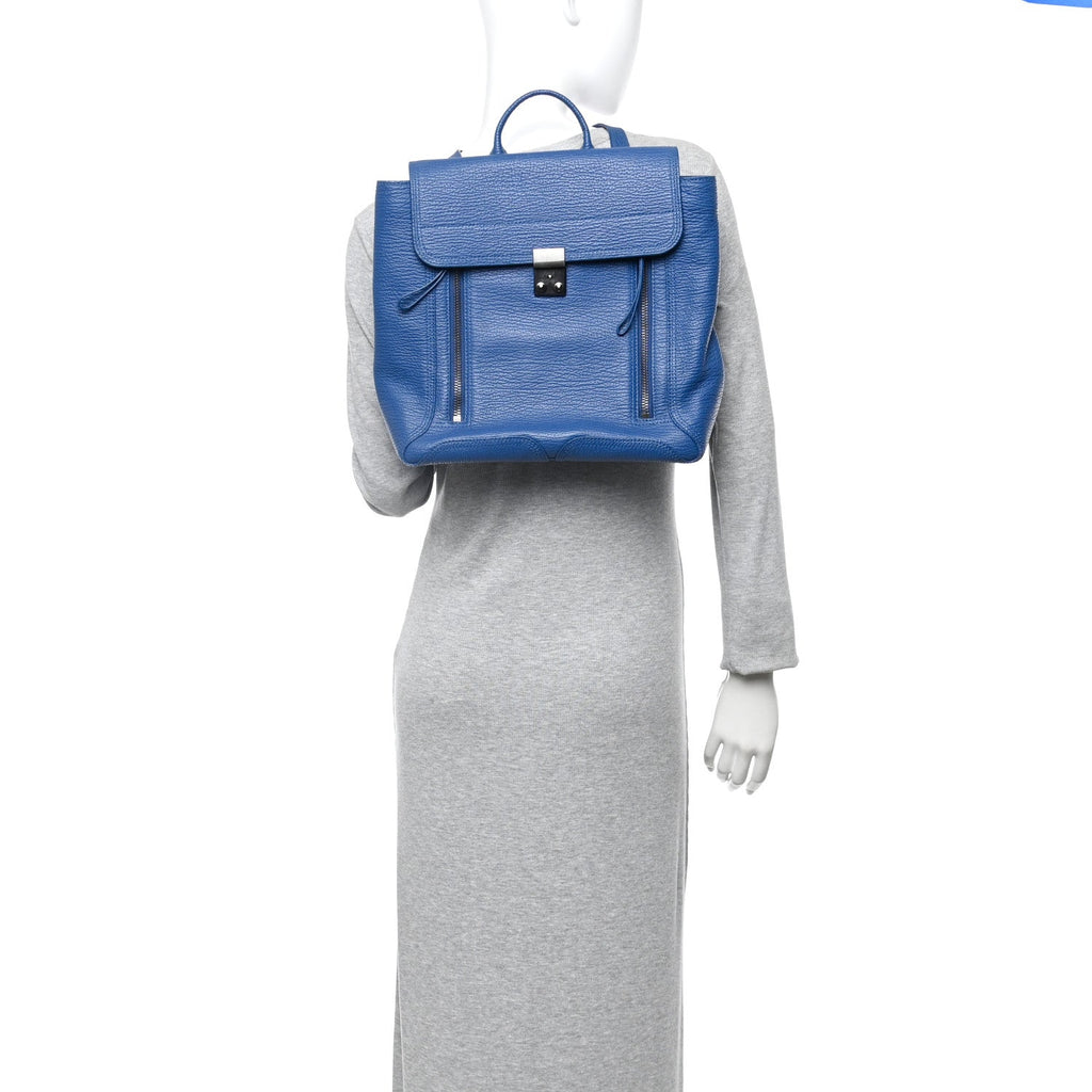 Textured Calfskin Pashli Backpack Cobalt