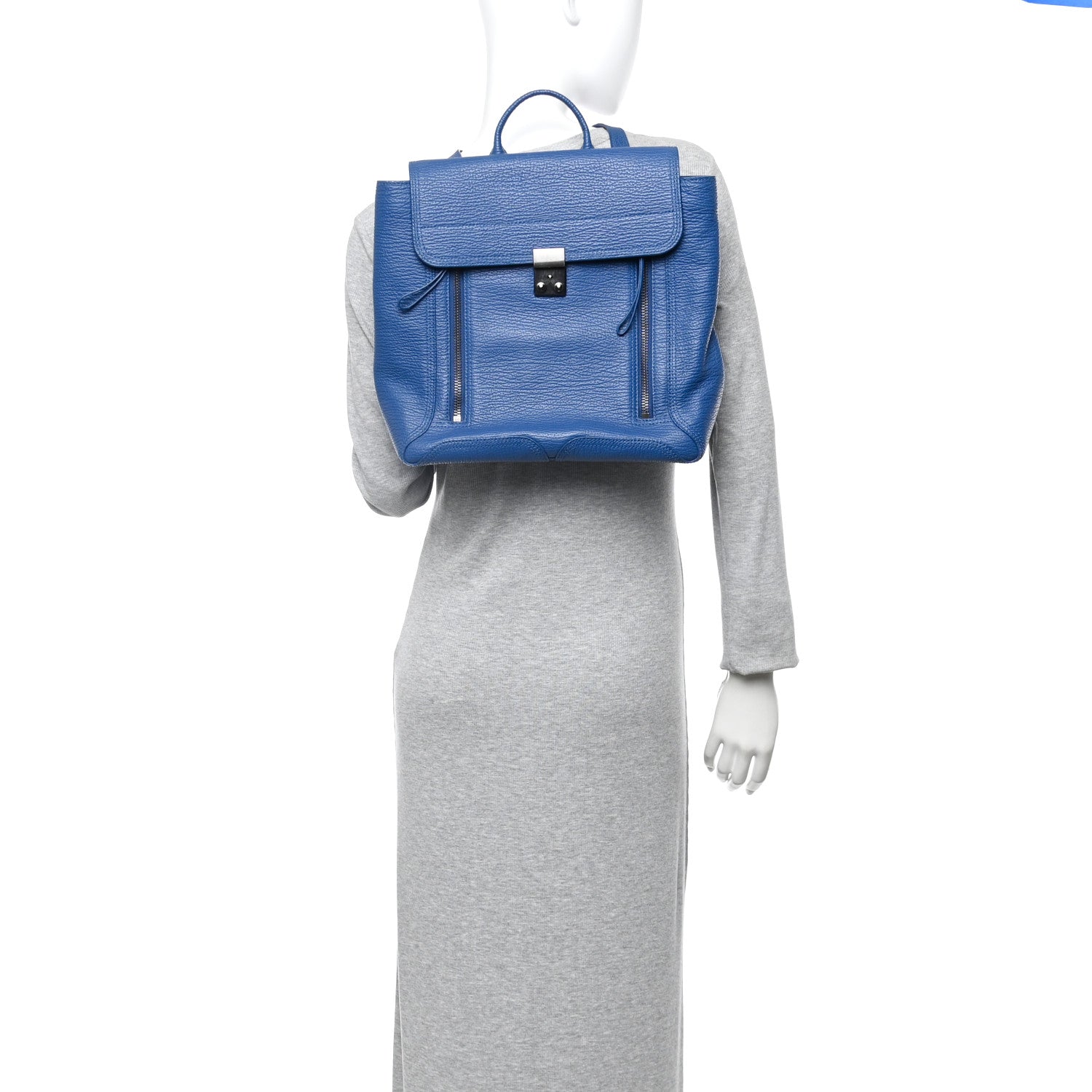 Textured Calfskin Pashli Backpack Cobalt
