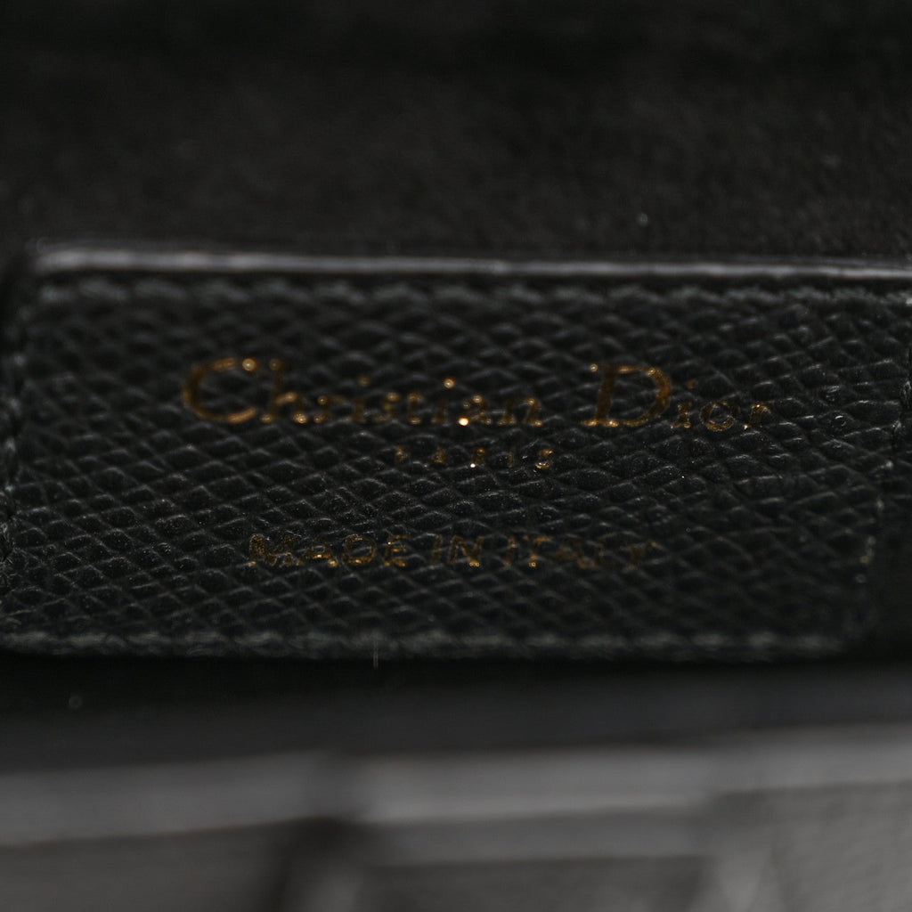 Grained Calfskin Mini Saddle Bag Black