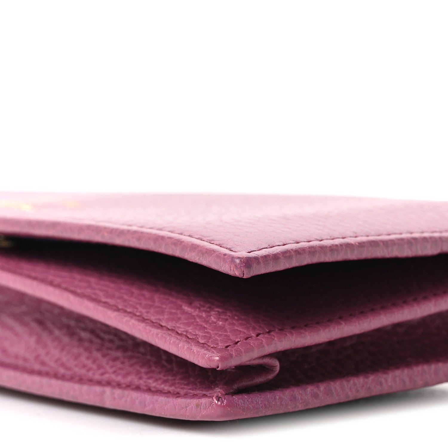 Dollar Calfskin Mini Swing Wallet Bag Purple