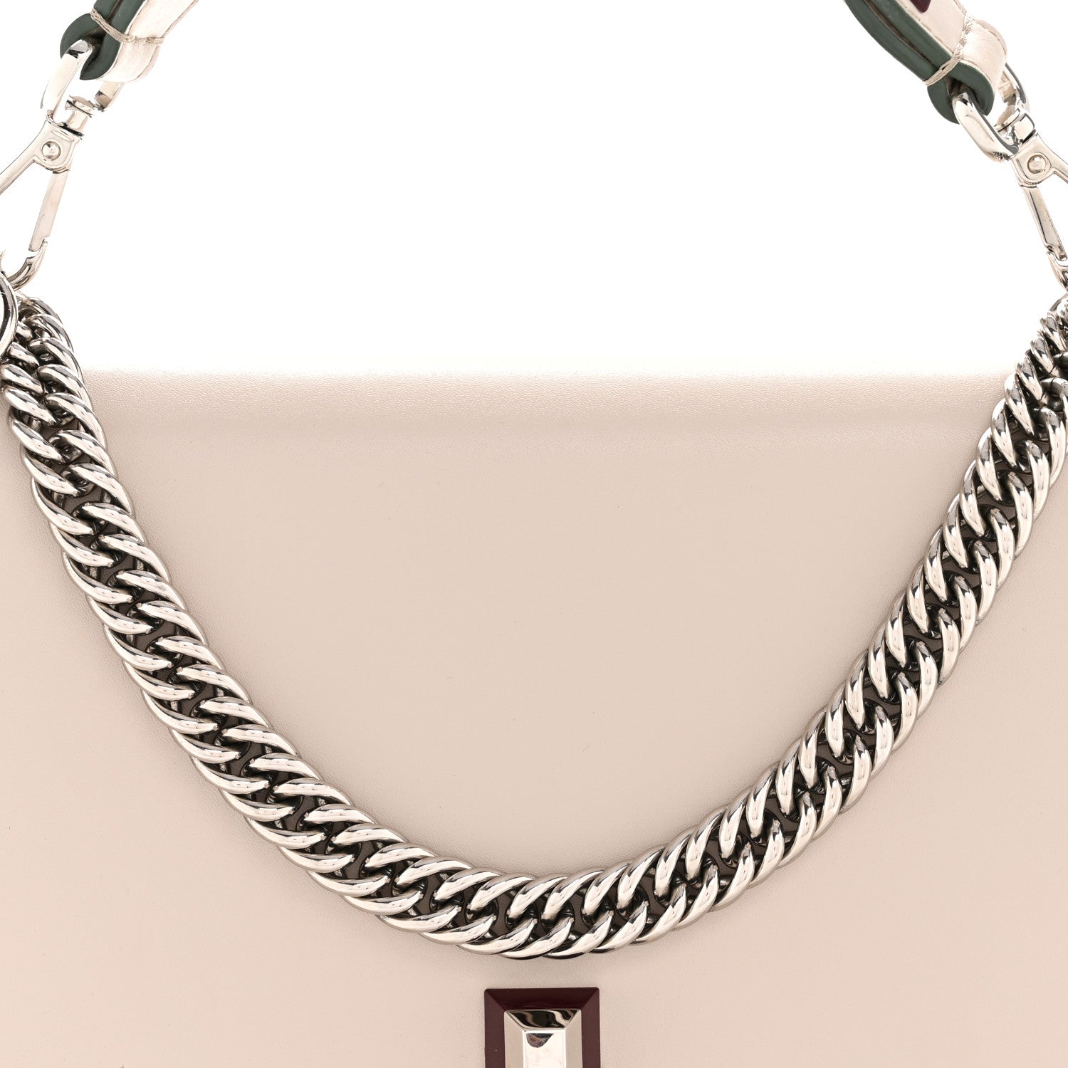 Vitello Liberty Scalloped Studded Kan I Shoulder Bag Grigio Polvere