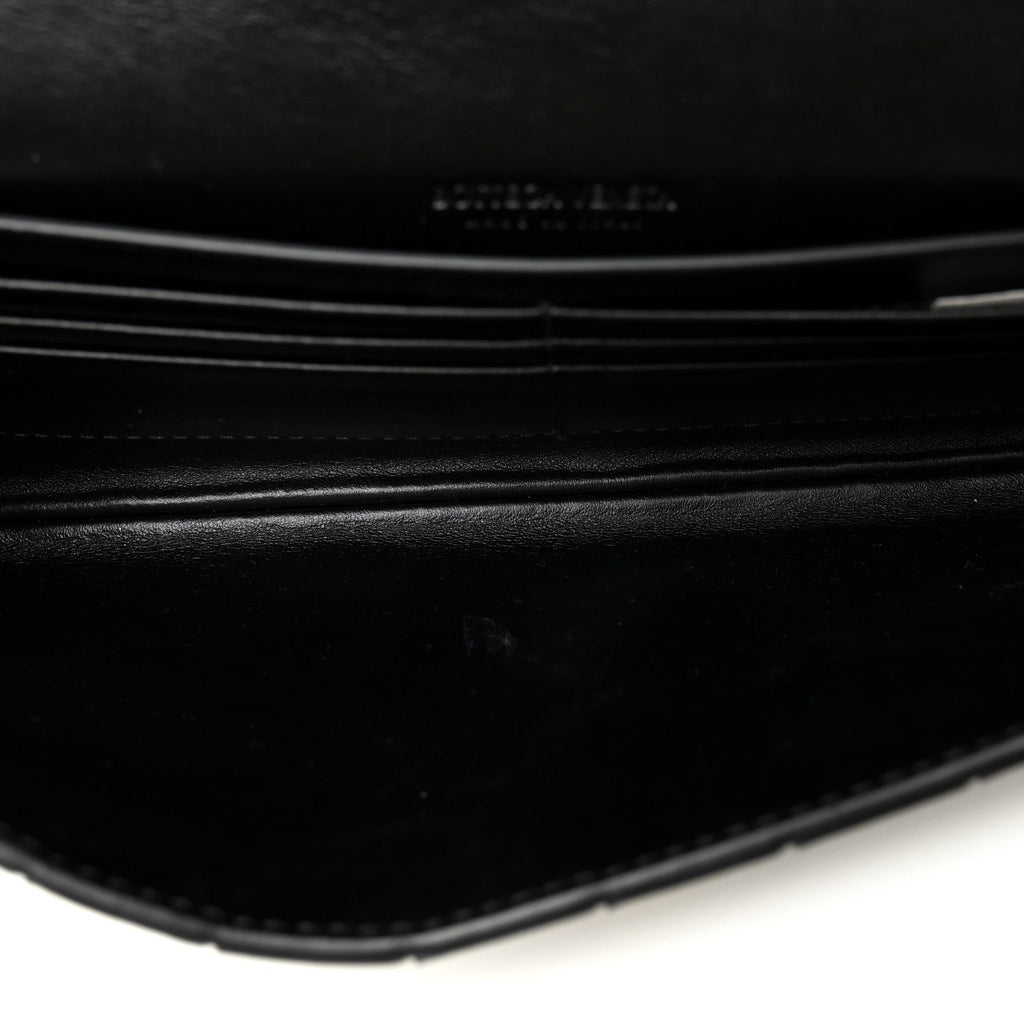 Nappa Intrecciato Long Andiamo Top Handle Clutch Black