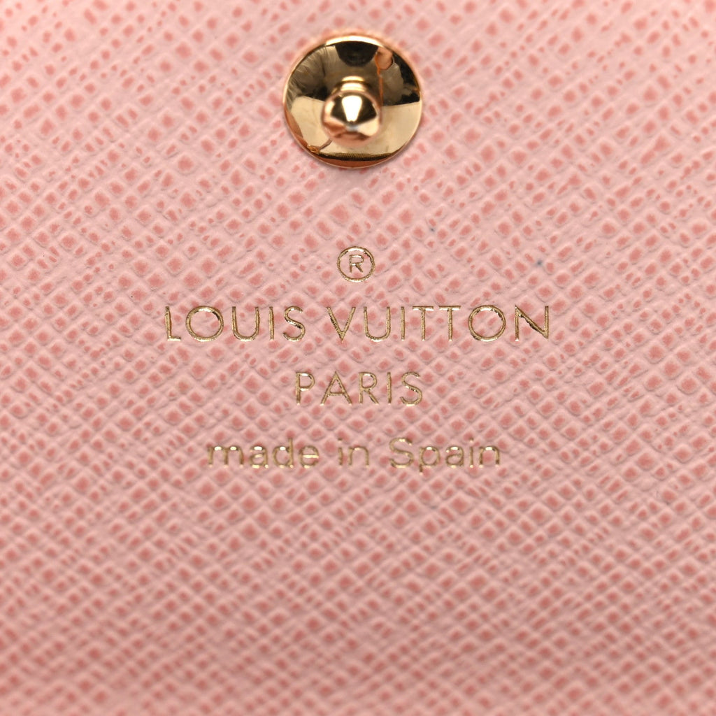 Damier Ebene Rosalie Coin Purse Rose Ballerine