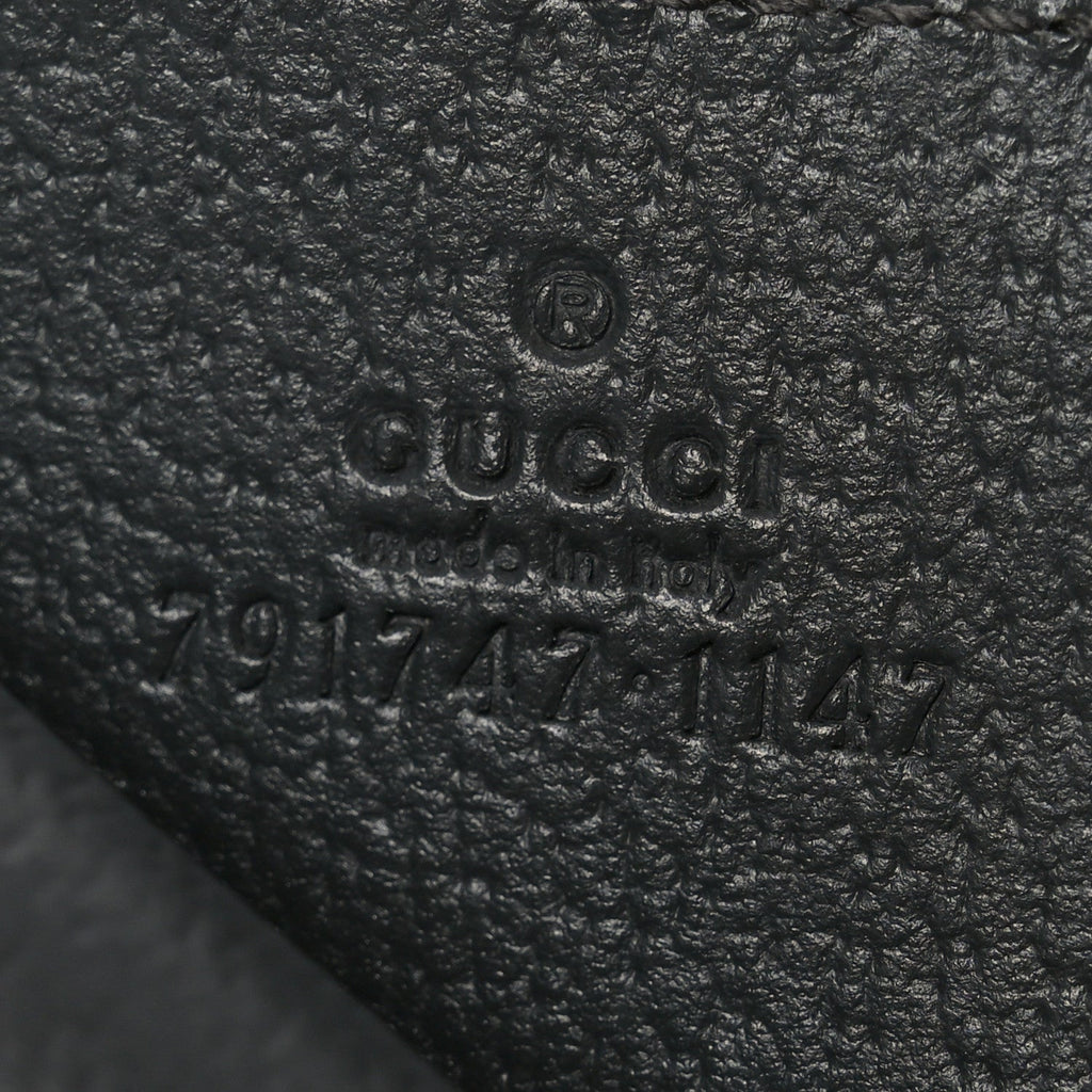 GG Supreme Monogram Textured Dollar Calfskin Ophidia  Holder Grey Black Graphite Grey