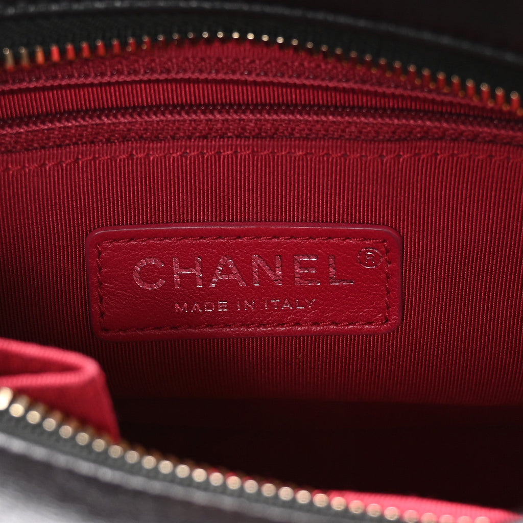 Aged Calfskin Quilted Small Gabrielle Hobo Black