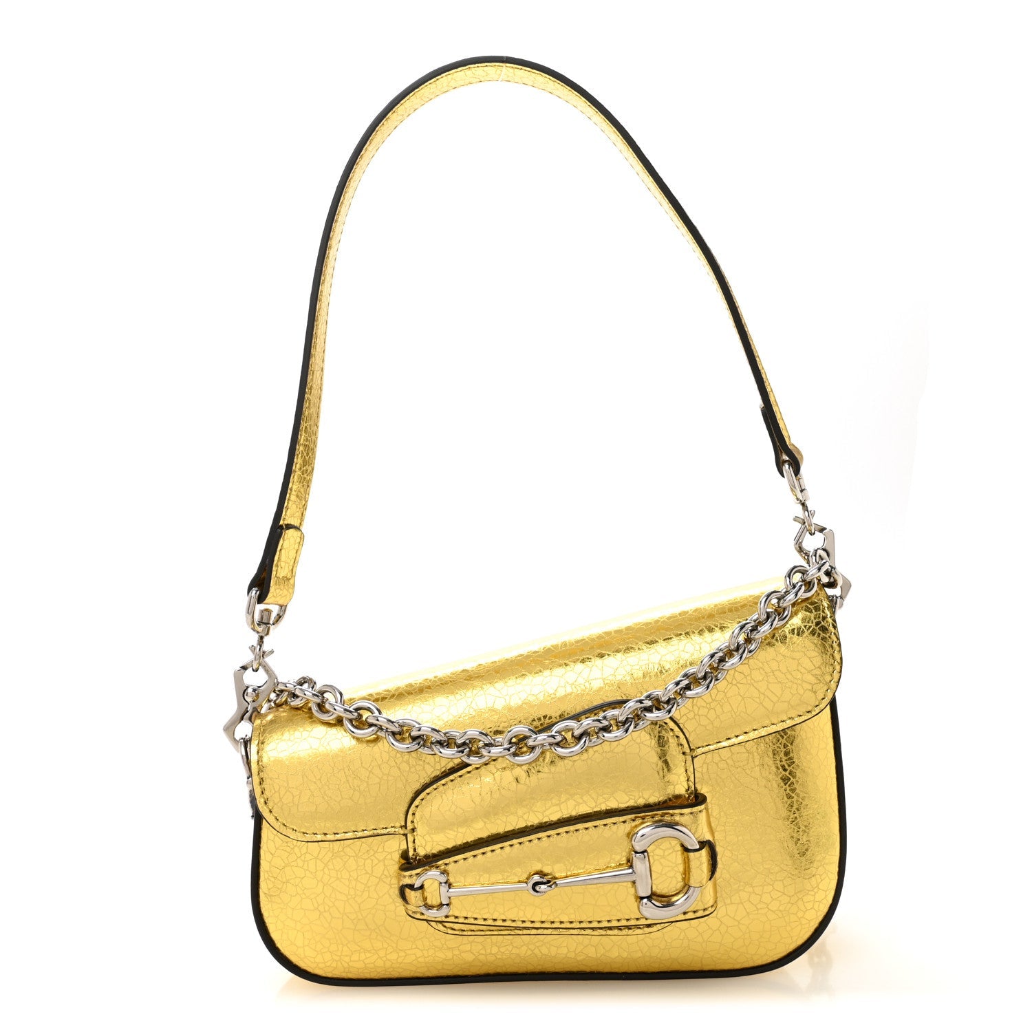 Metallic Demetra Mini Horsebit 1955 Asymmetric Shoulder Bag Gold