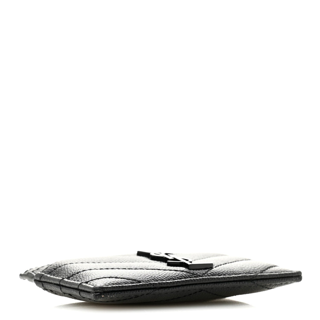 Grain De Poudre Matelasse Chevron Monochrome Monogram Credit  Case Black