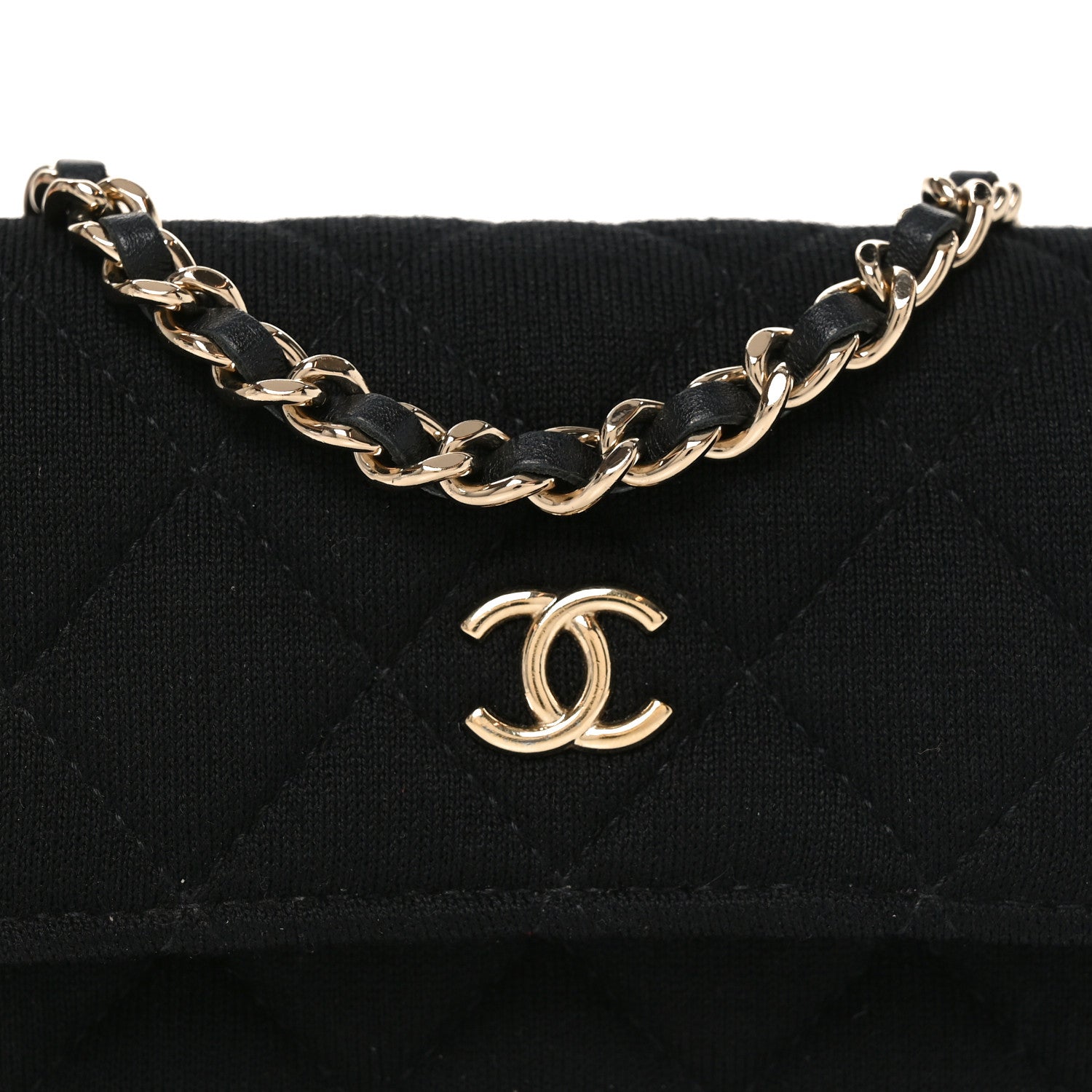 Jersey Quilted Micro Mini Flap Black