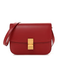 Box Calfskin Medium Classic Box Flap Bag Dark Brick