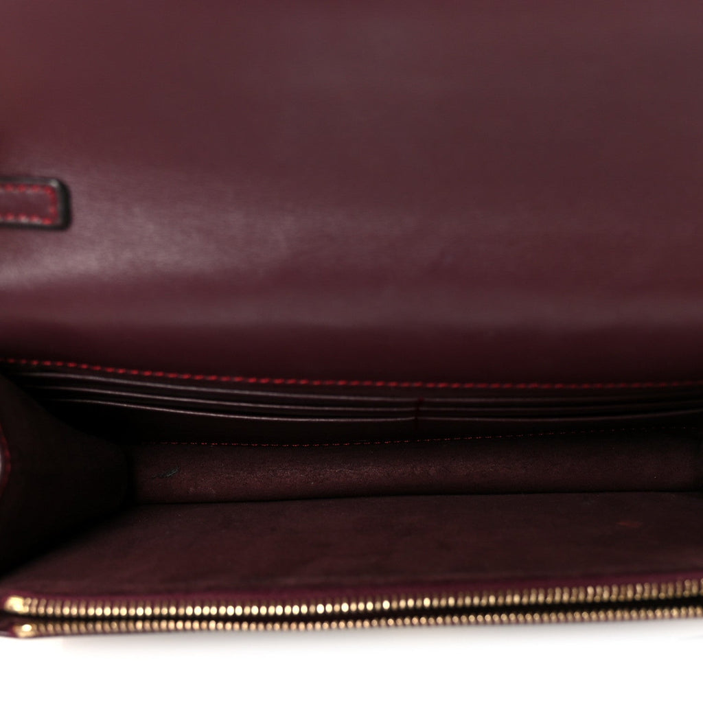 Shiny Nappa Trapuntata Dotcom Tube Wallet On Chain Bordeaux
