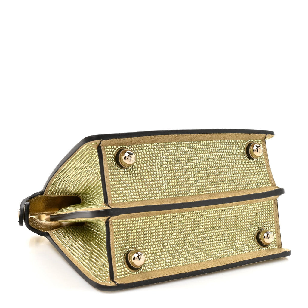 Crystal Vitello Laminato FF Petite Peekaboo I SEE U Satchel Crystal Platinum Light Gold
