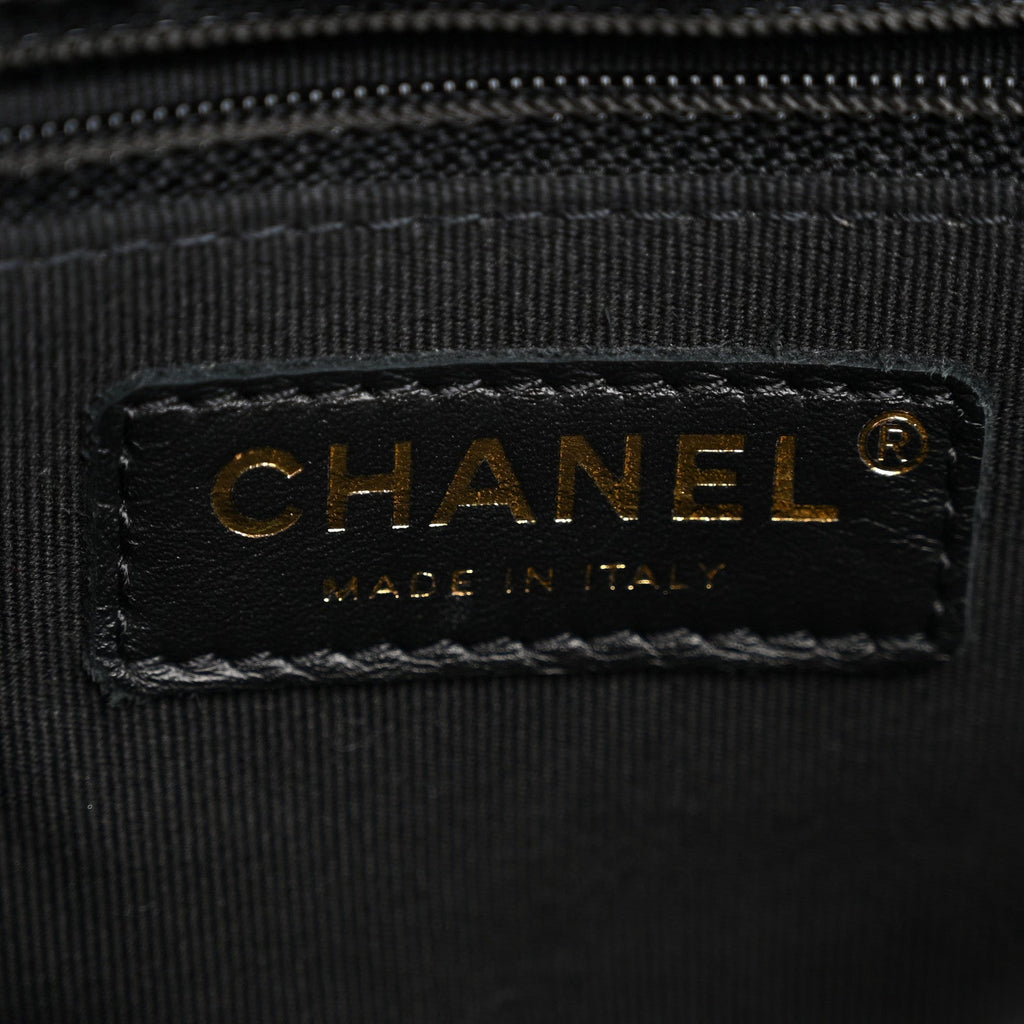 Wool Tweed Quilted Small Elegant Chain Flap Black Grey