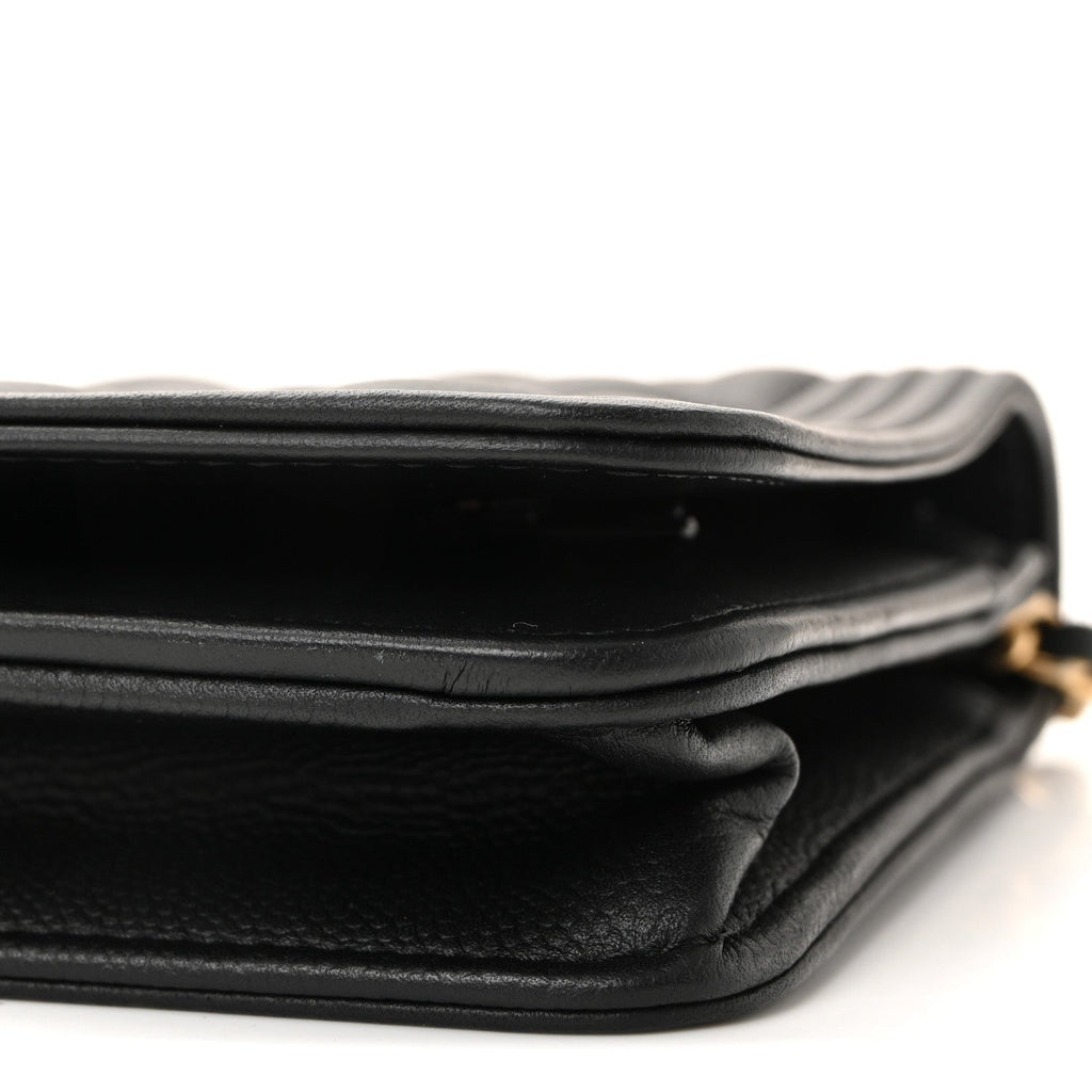 Caviar Quilted Boy Wallet On Chain WOC Black