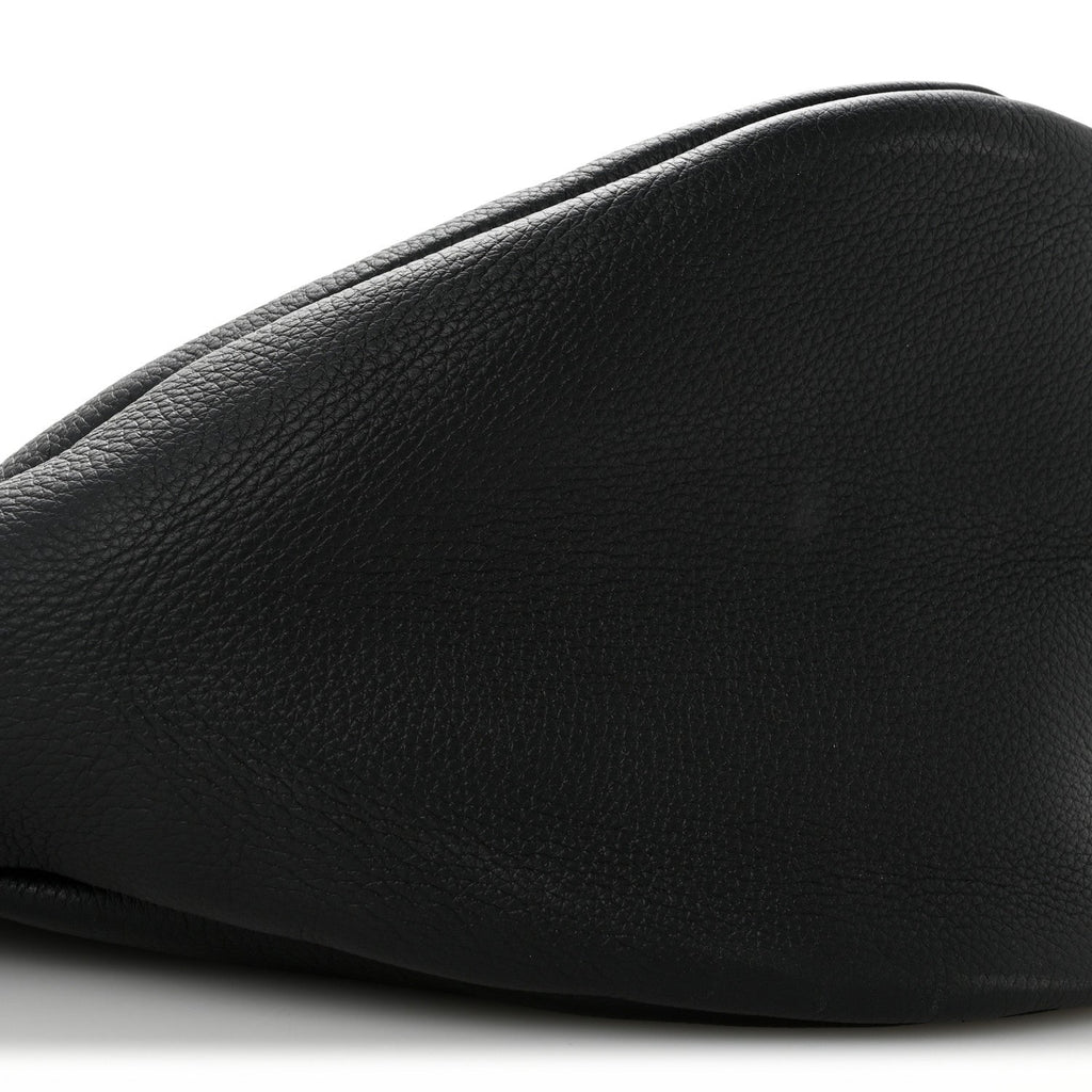 Grained Calfskin Large Slouchy Banana Bag Black