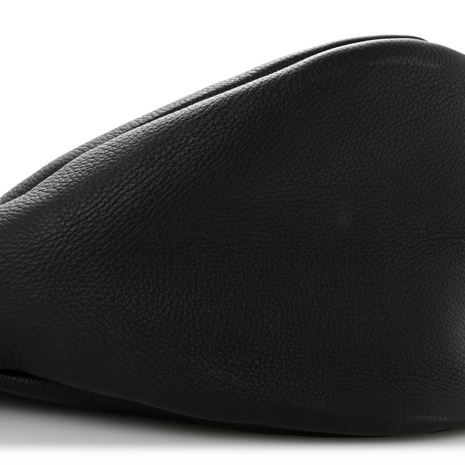 Grained Calfskin Large Slouchy Banana Bag Black