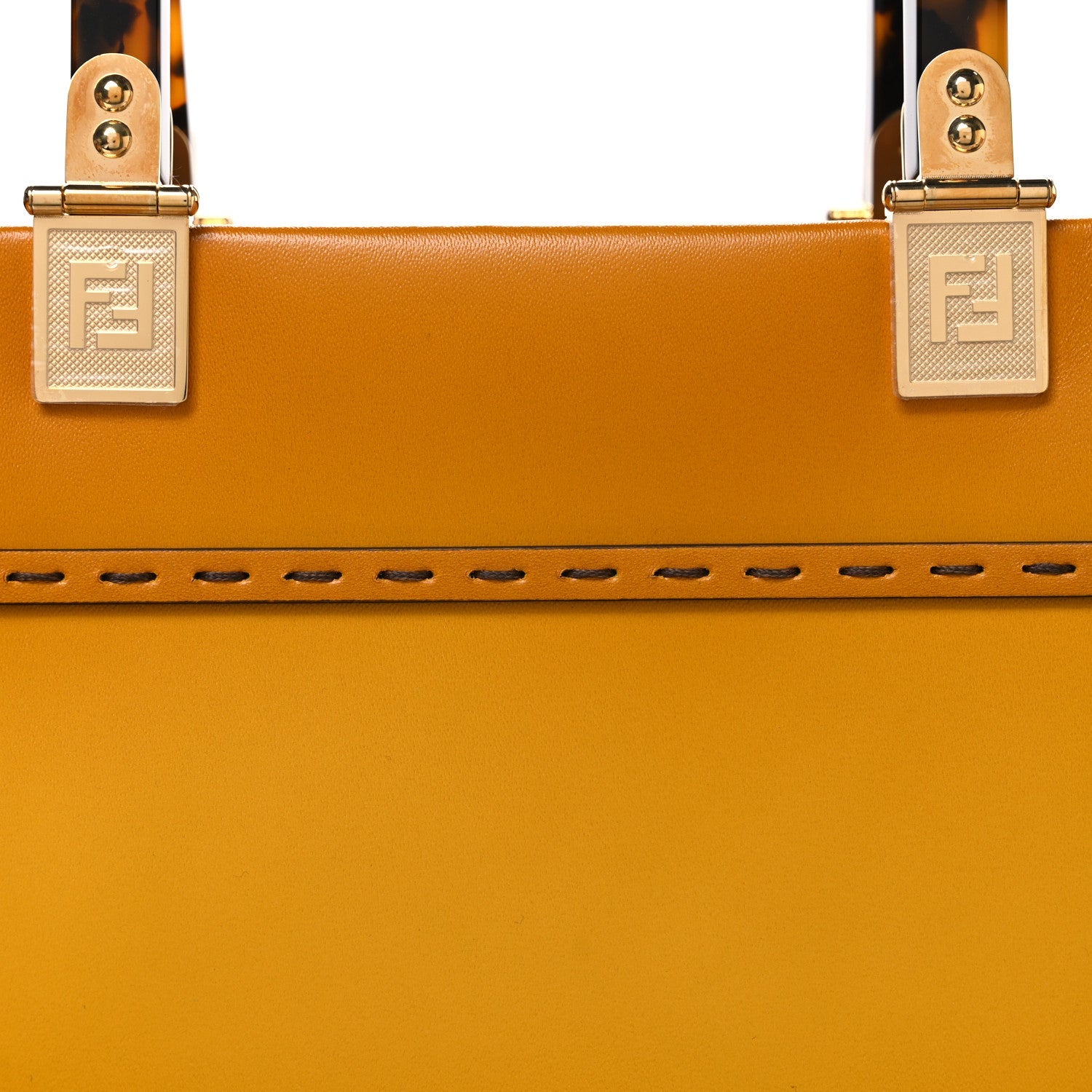 Vitello King Tamponato Plexiglass Medium Fendi Sunshine Shopper Tote Mimosa