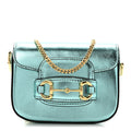 Metallic Calfskin Super Mini Horsebit 1955 Shoulder Bag Light Blue