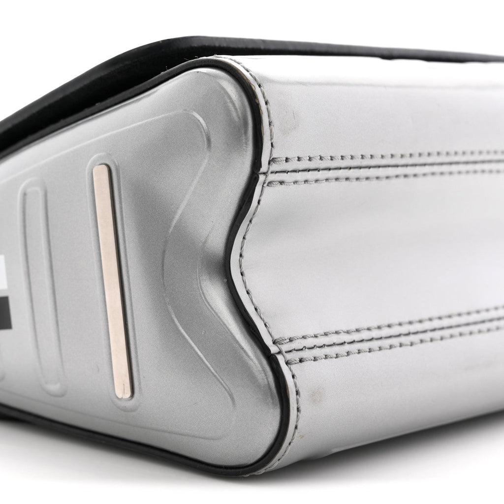 Calfskin Monogram Spaceship Embossed Twist Shoulder Bag PM Argent