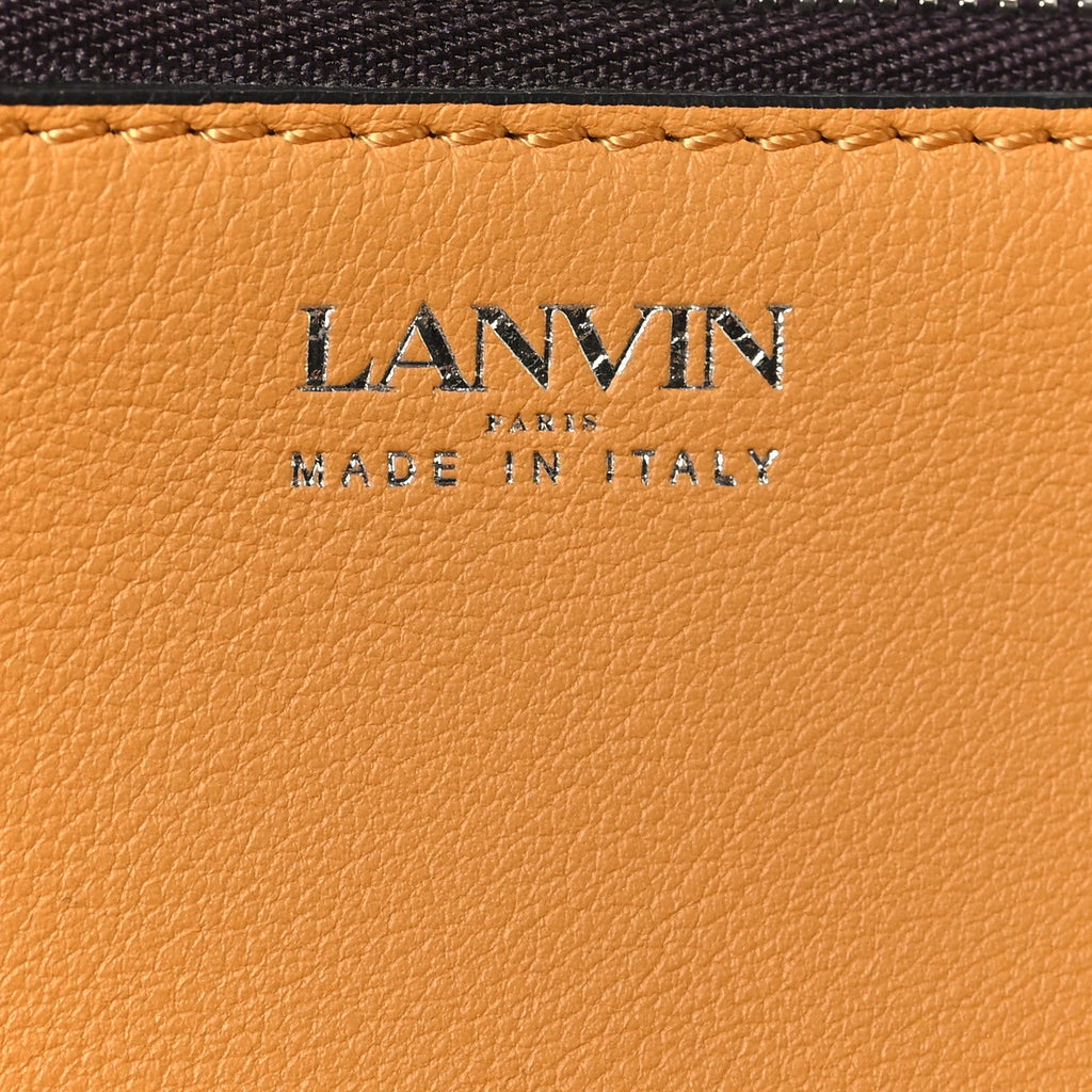 Suede Calfskin Hook Bag Brown Yellow