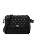 Caviar Quilted Flap Shoulder Bag Black