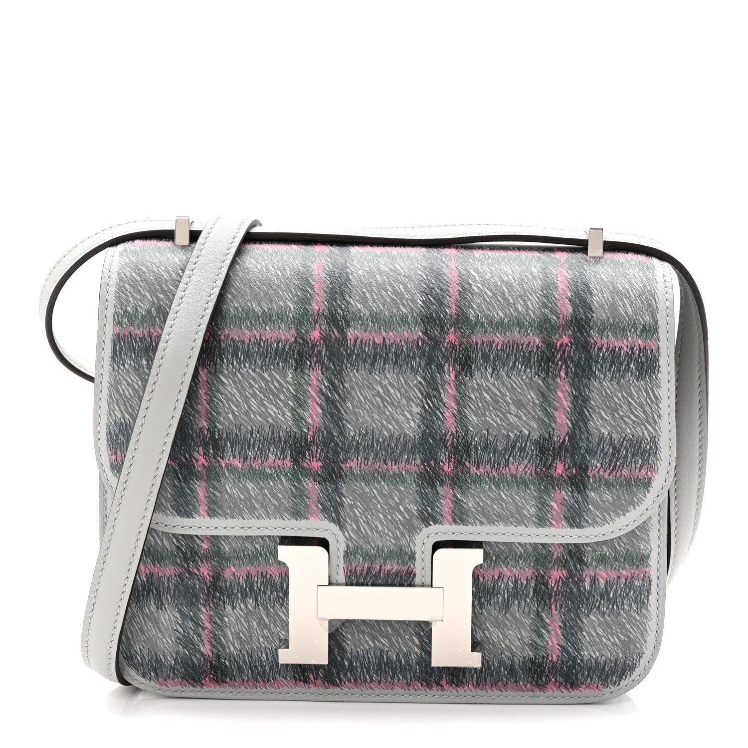 Swift Tartan Printed Constance 18 Bleu Glacier