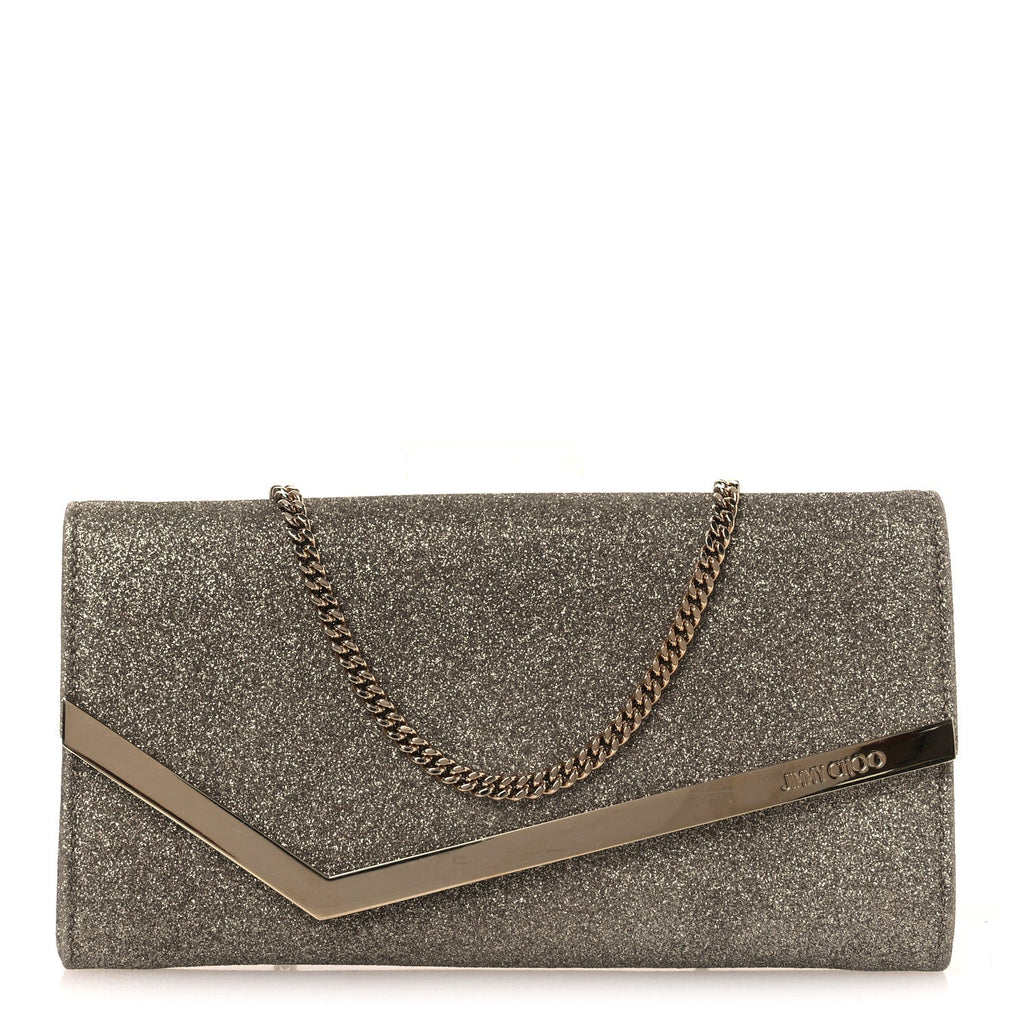 Dusty Glitter Emmie Clutch Platinum Ice