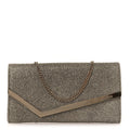 Dusty Glitter Emmie Clutch Platinum Ice