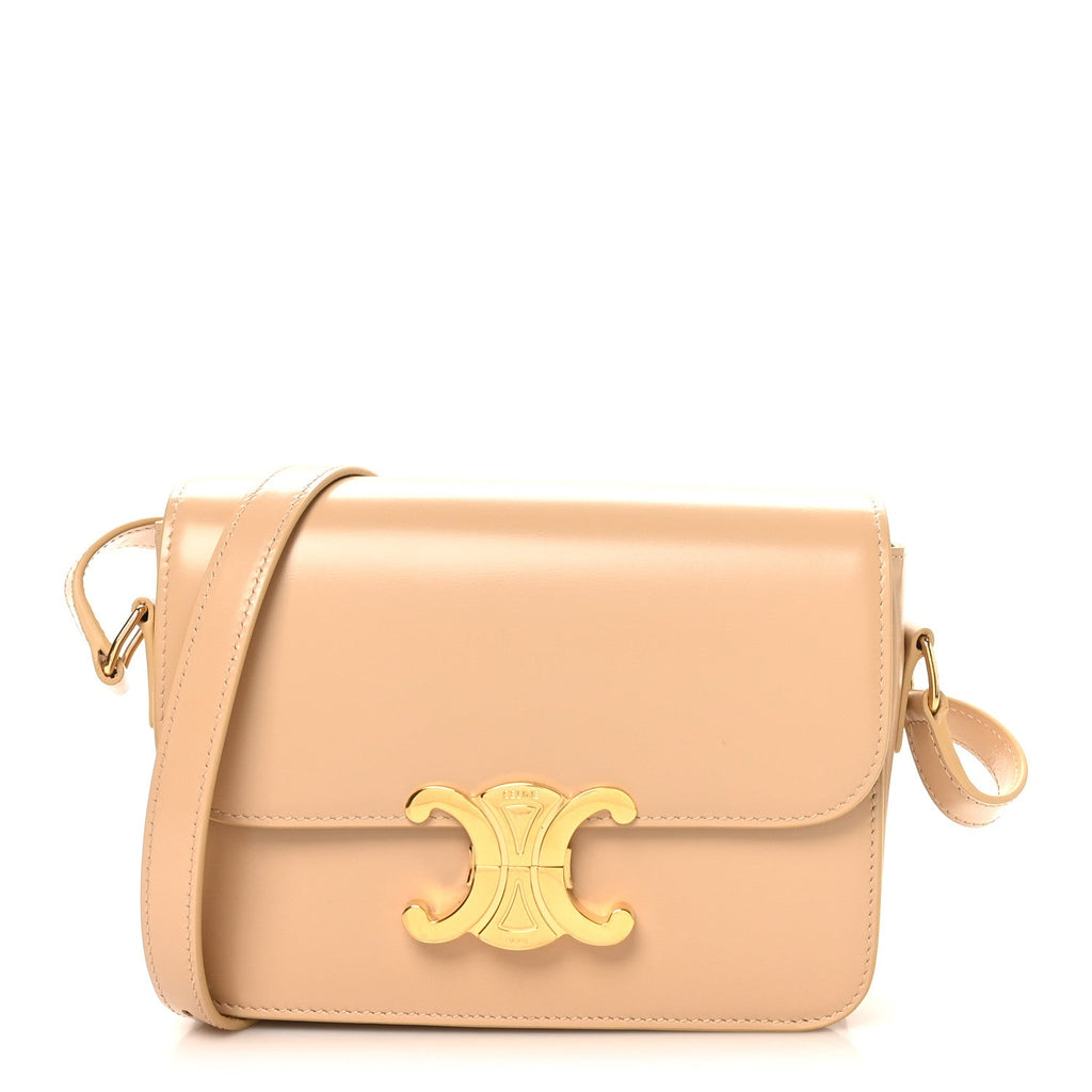Shiny Calfskin Teen Triomphe Oat Beige