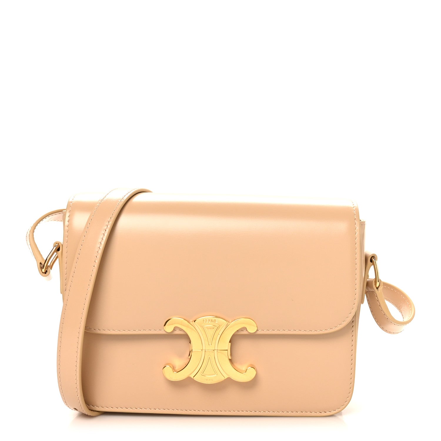 Shiny Calfskin Teen Triomphe Oat Beige