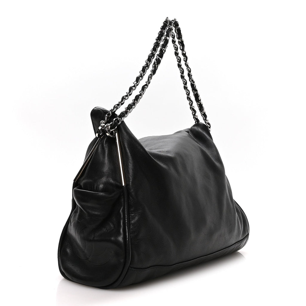 Lambskin Large Ultimate Soft Tote Black