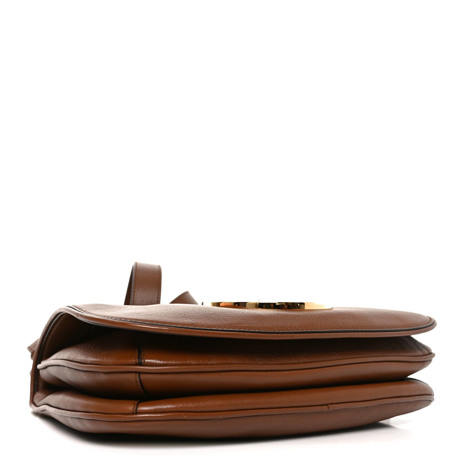 Roxy Calfskin Web Medium Blondie Shoulder Flap Bag Cuir