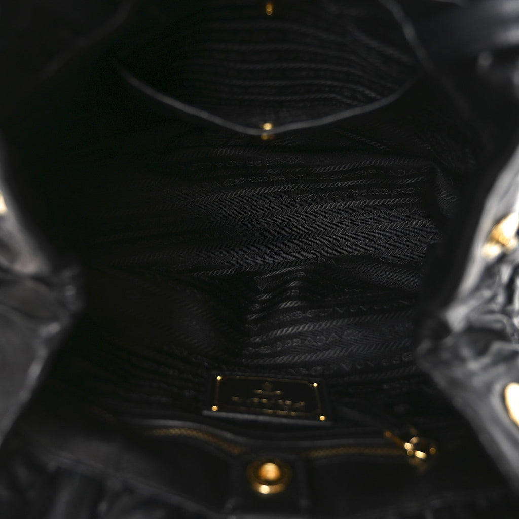 Nappa Antique Drawstring Tote Black